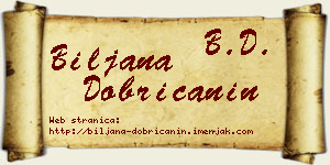 Biljana Dobričanin vizit kartica
